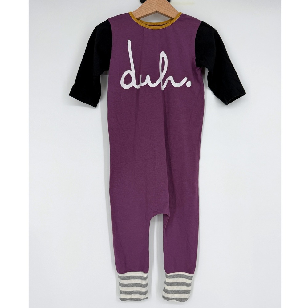 Rags to Raches Kids Duh Purple Romper 2T